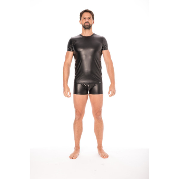 T-shirt simili cuir noir 